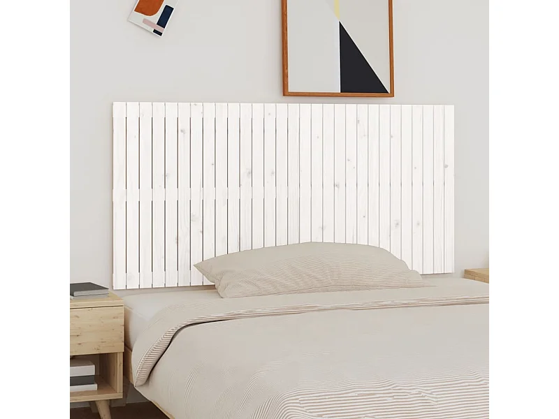 Wandhoofdbord Wit 185x3x90 cm Massief grenenhout