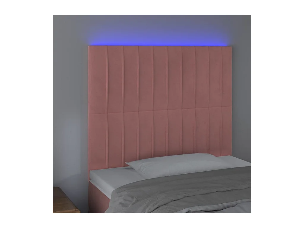 LED Hoofdbord Roze 80x5x118/128 cm Fluweel