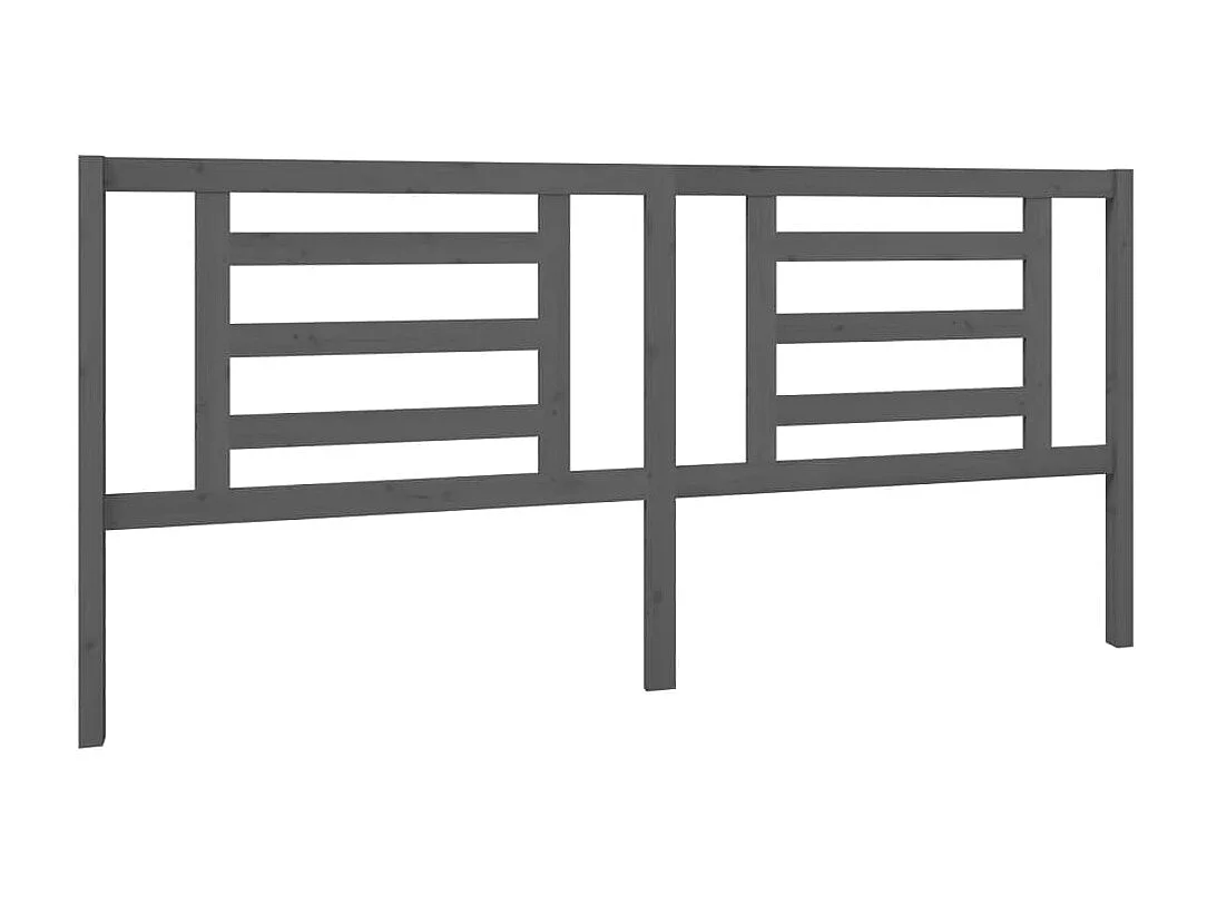 Grijs hoofdbord 206x4x100 cm Massief grenenhout