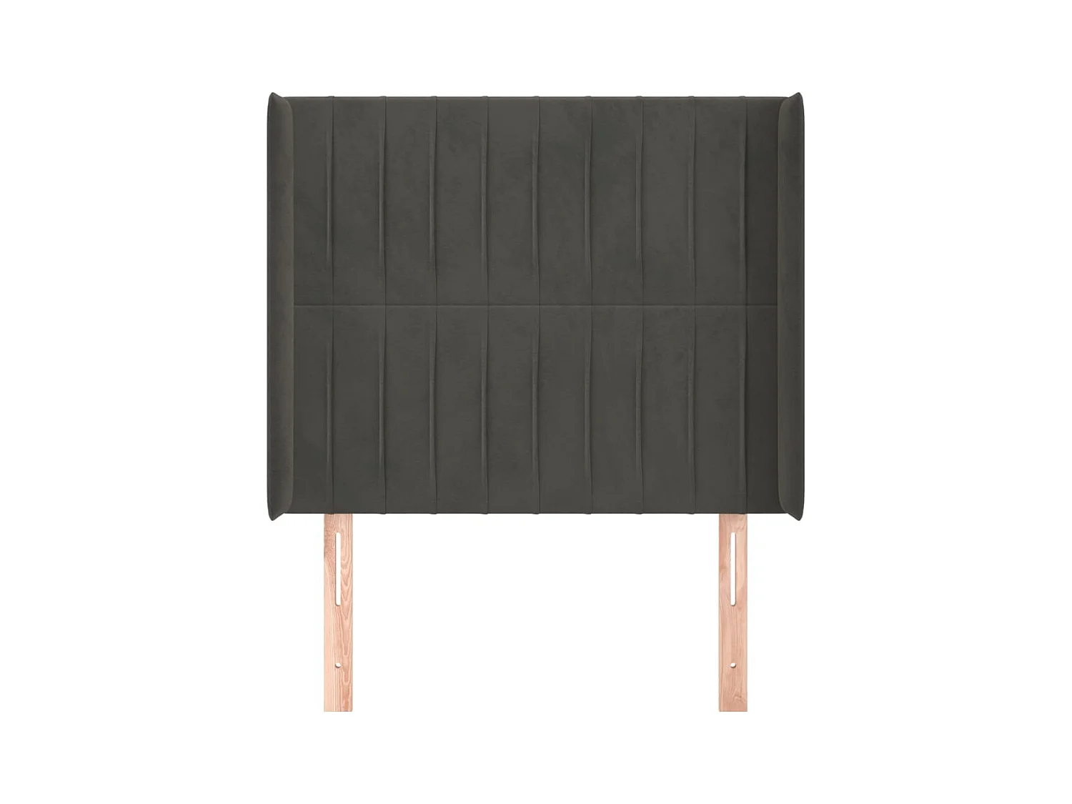 Tête de lit avec oreilles Gris foncé 103x16x118/128 cm Velours