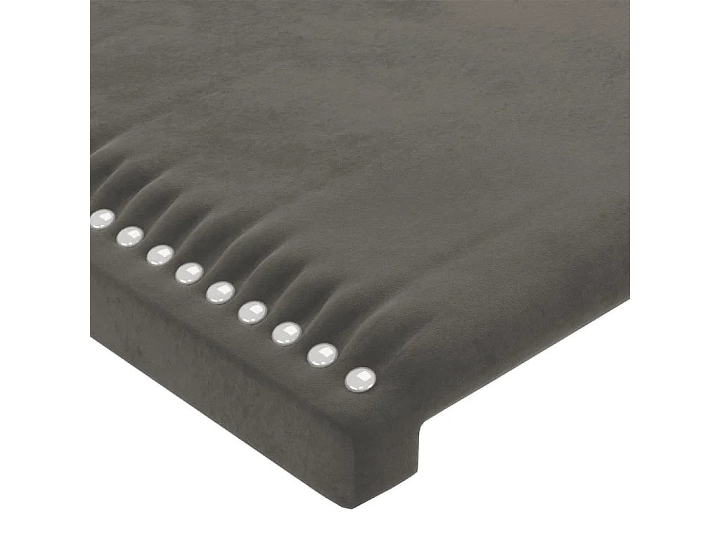 Testiera LED Grigio Scuro 103x16x118/128 cm Velluto
