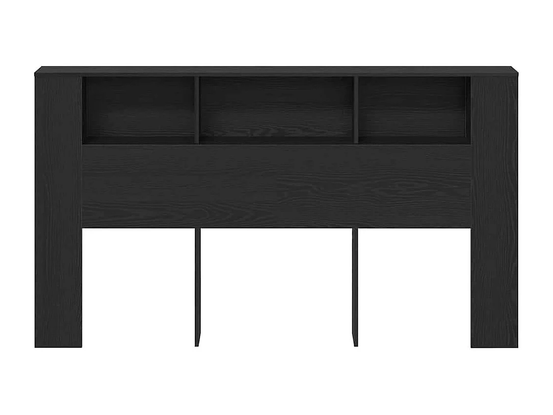 Cabinet de Tête de Lit Chêne noir 180 x 18.5 x 102.5 cm