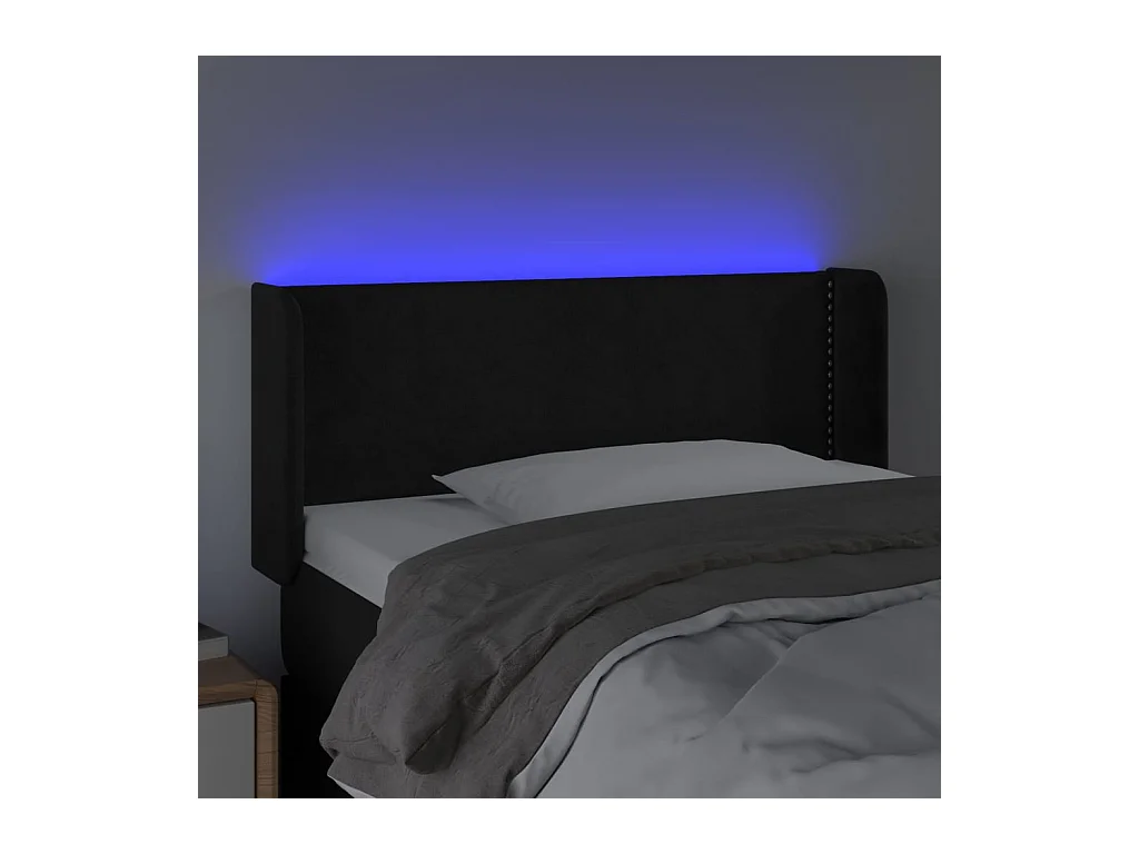 Tête de lit à LED Noir 83x16x78/88 cm Velours