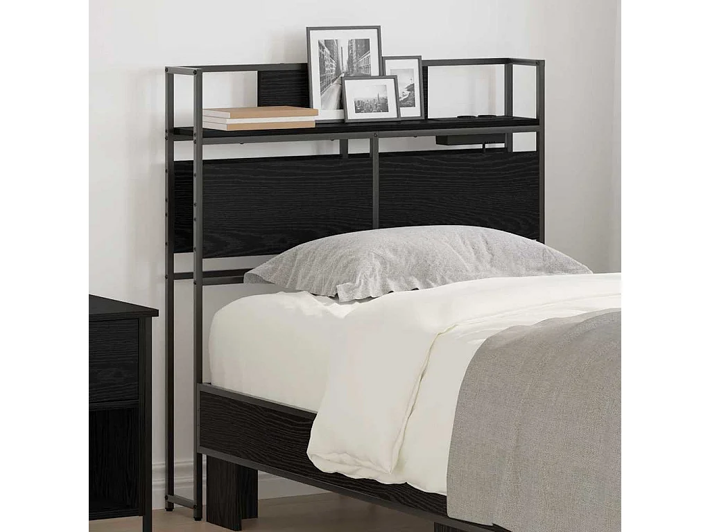 Tête de lit de rangement Chêne noir 90 cm Bois d'ingénierie