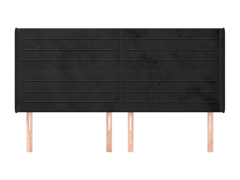 Cabecero con alas Negro 163x16x118/128 cm Terciopelo