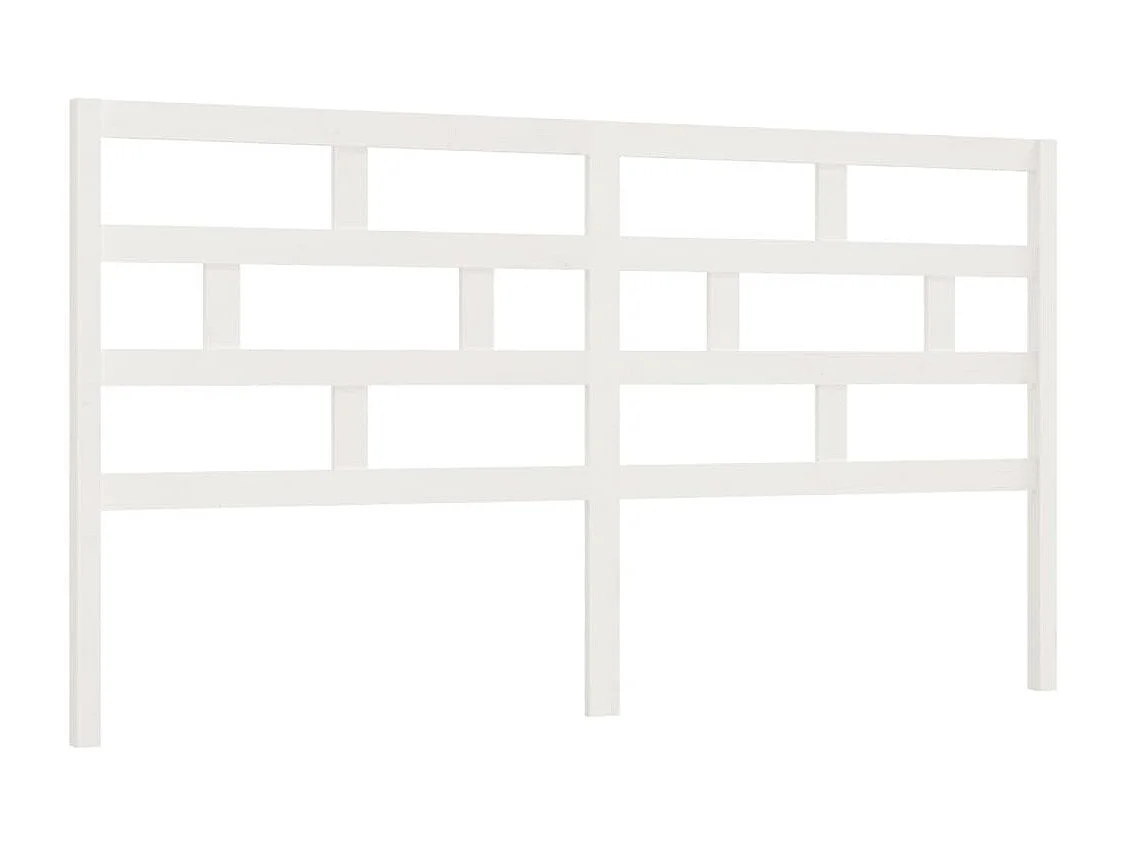 Wit hoofdeinde 206x4x100 cm Massief grenenhout
