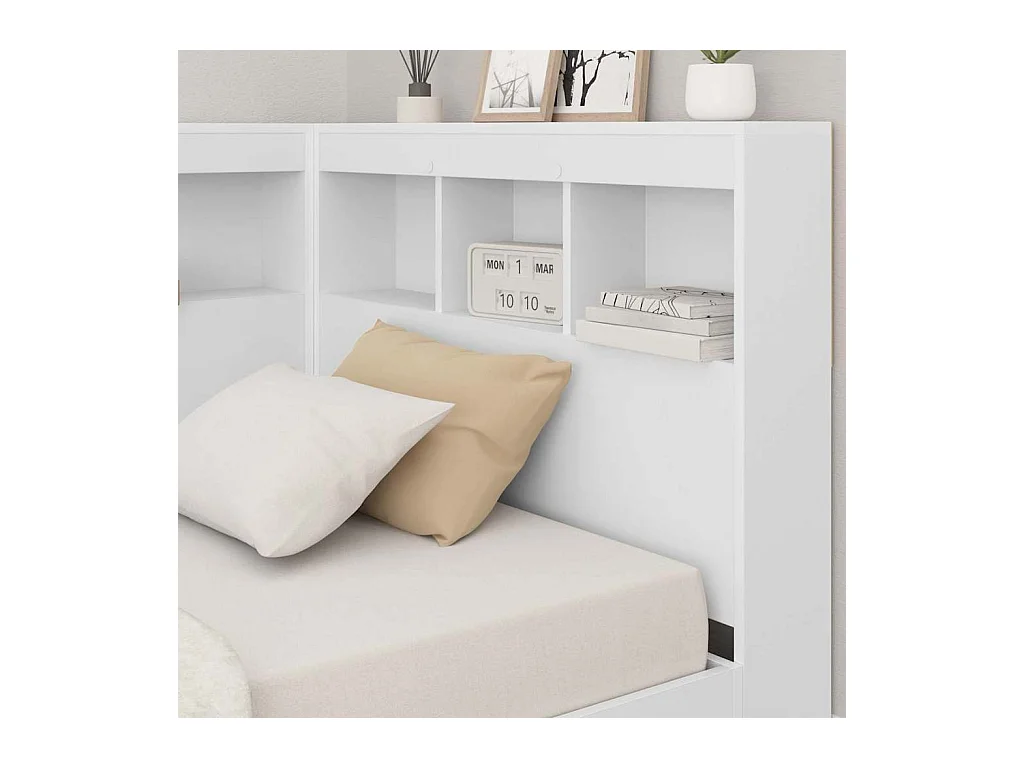 Wit 90 cm opberghoofdeinde van bewerkt hout