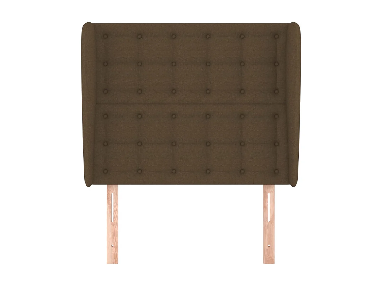 Tête de lit avec oreilles Marron foncé 83x23x118/128 cm Tissu