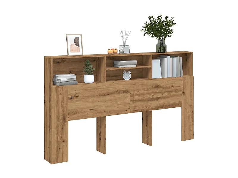 Handgemaakte eikenhouten hoofdeindekast 180x19x103,5 cm