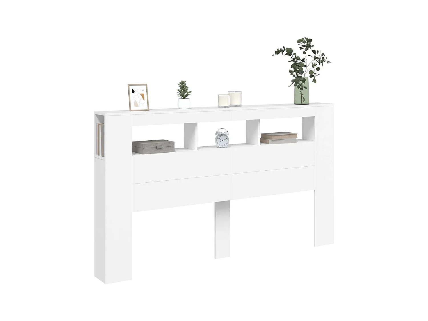 Cabecero LED blanco 180x18,5x103,5 cm madera de ingeniería