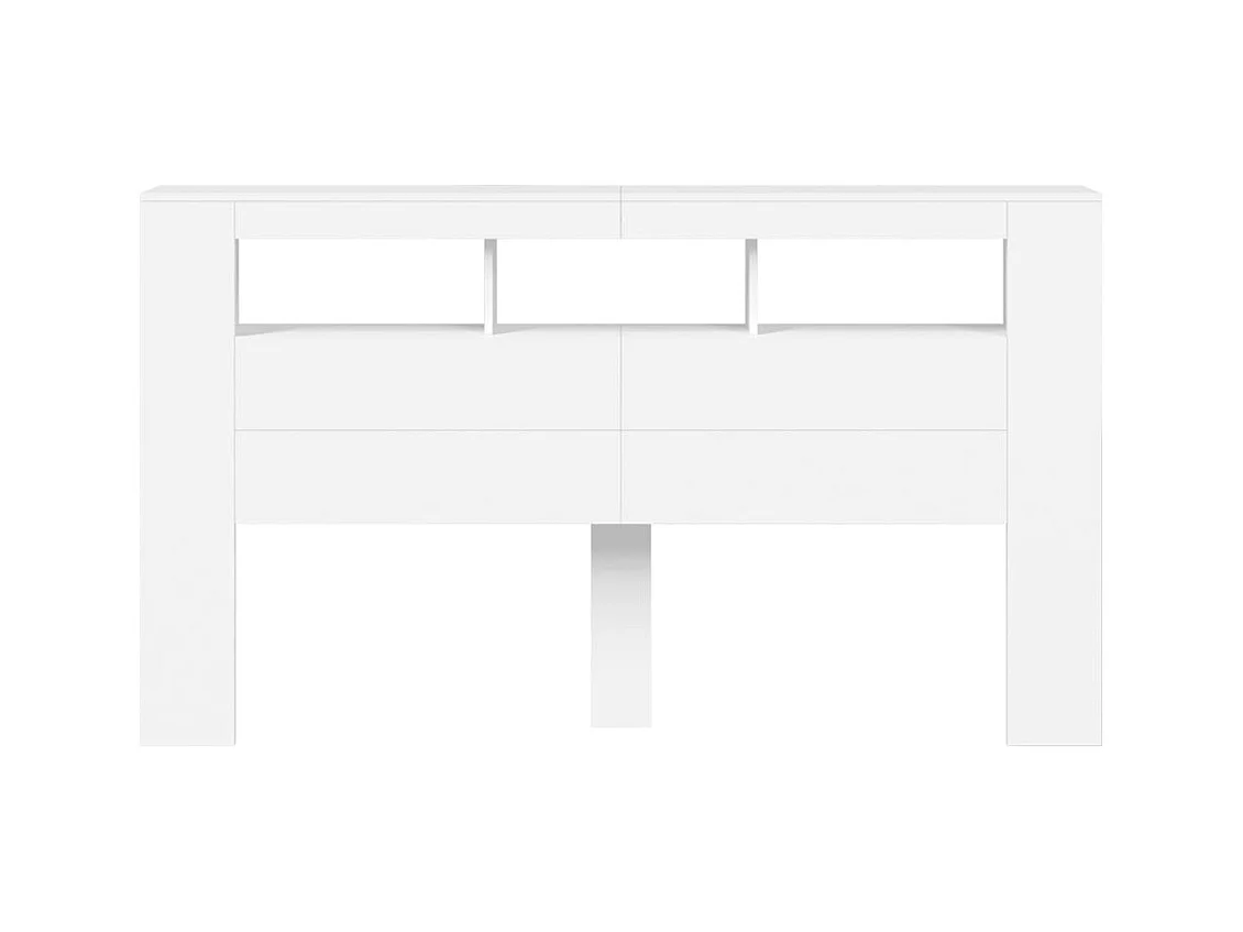 Cabecero LED blanco 180x18,5x103,5 cm madera de ingeniería