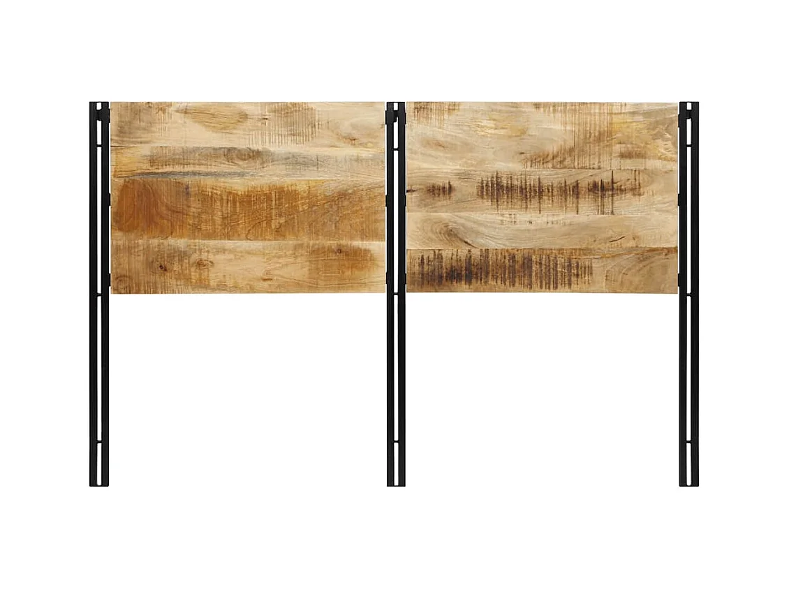 Hoofdbord van 160 cm in massief mangohout en ijzer