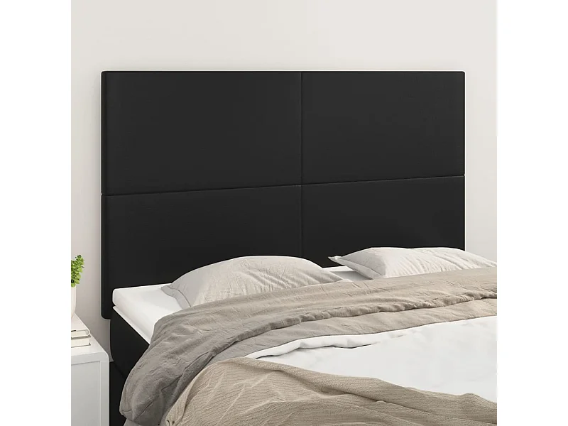 Têtes de lit 4 pcs Noir 72x5x78/88 cm Similicuir