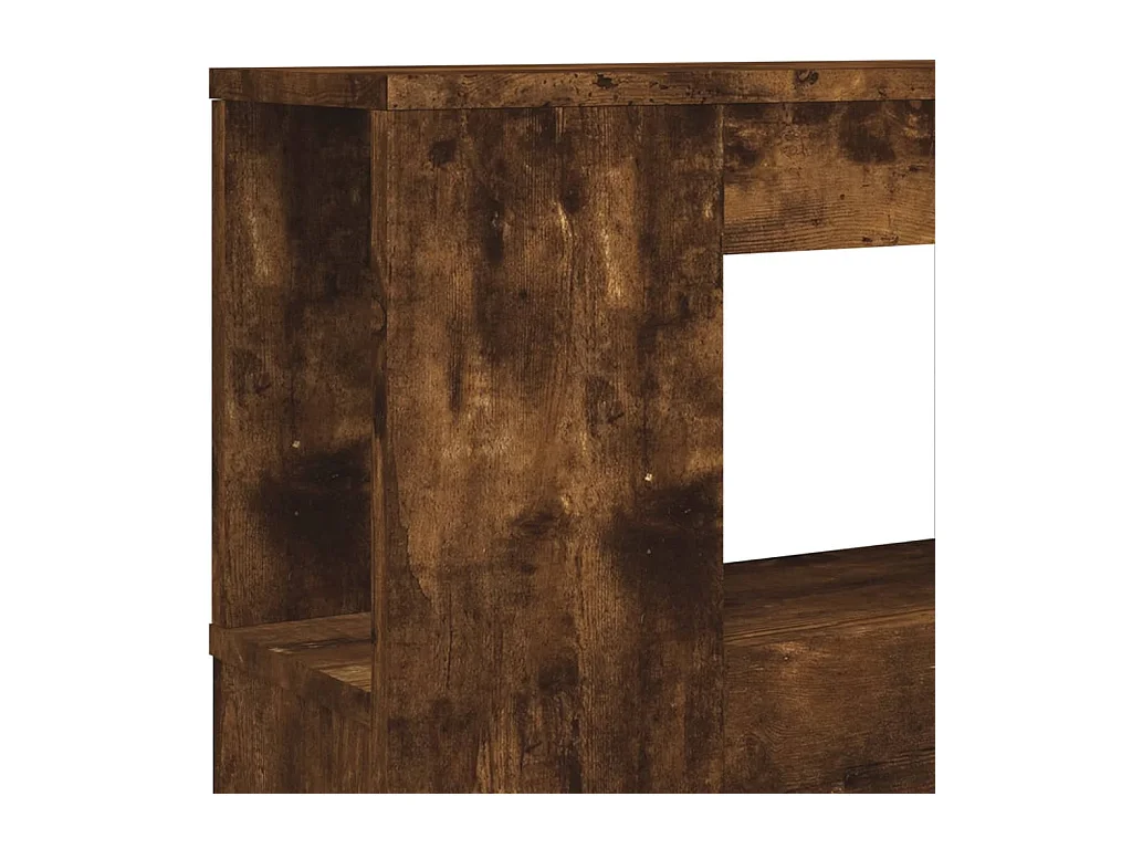 Gerookt eiken LED hoofdbord 220x18,5x103,5cm bewerkt hout