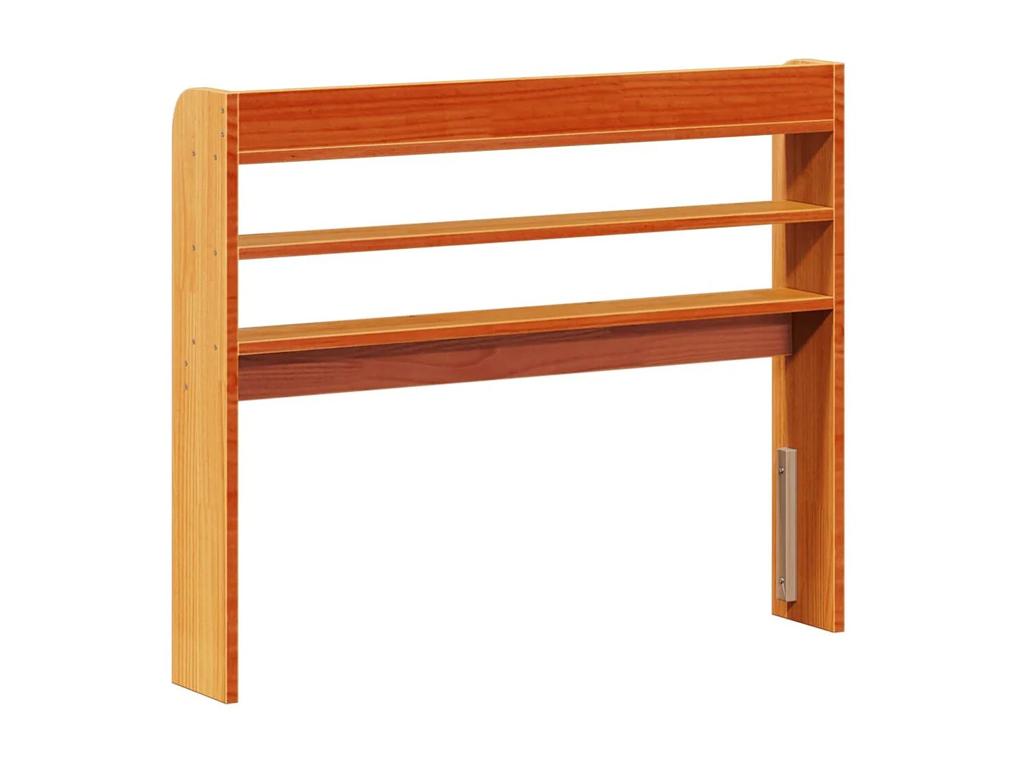 Testiera con ripiani, cera marrone, 75 cm, legno massello di pino