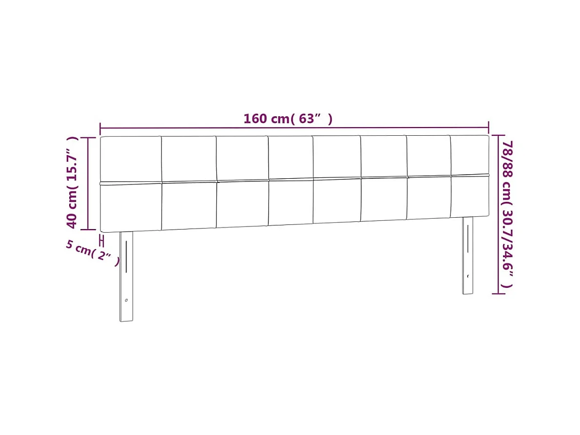 LED Hoofdbord Donkergroen 160x5x78/88 cm Fluweel
