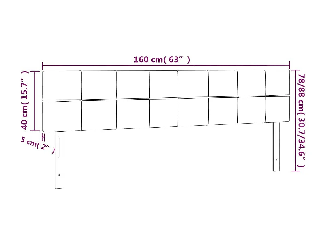 LED Hoofdbord Donkergroen 160x5x78/88 cm Fluweel