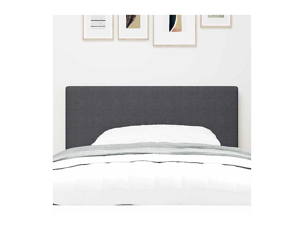 LED hoofdbord met LED verlichting Donkergrijs 90 cm stof