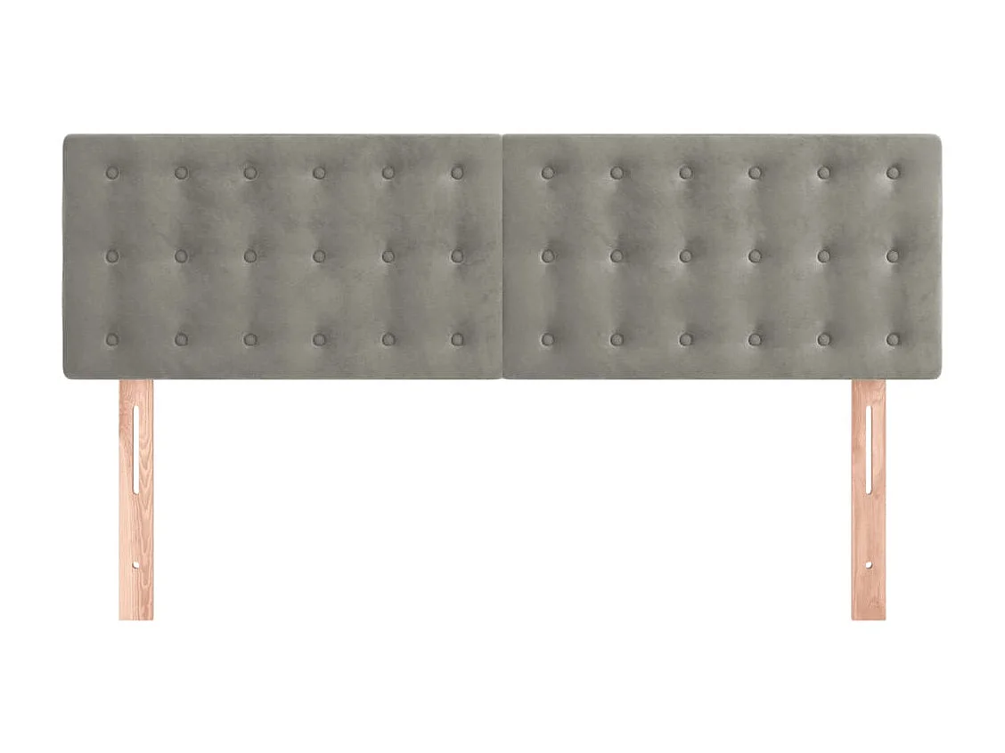 Têtes de lit 2 pcs Gris clair 72x5x78/88 cm Velours
