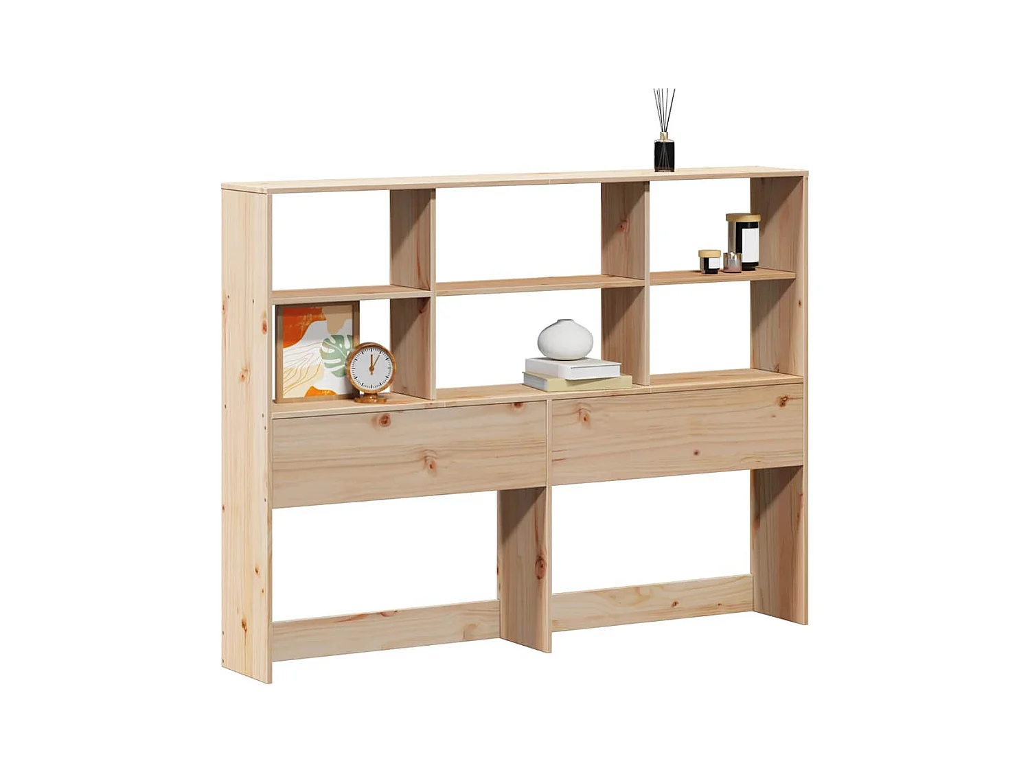 Hoofdbord met opbergruimte 160 cm massief grenenhout