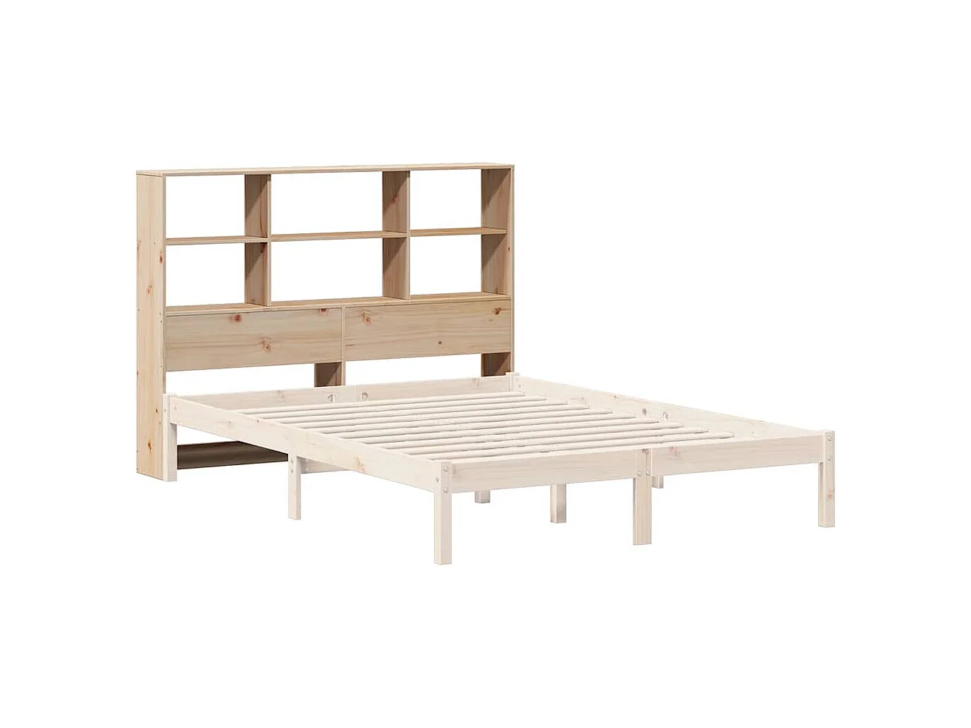 Cabecero con almacenaje 160 cm madera maciza de pino