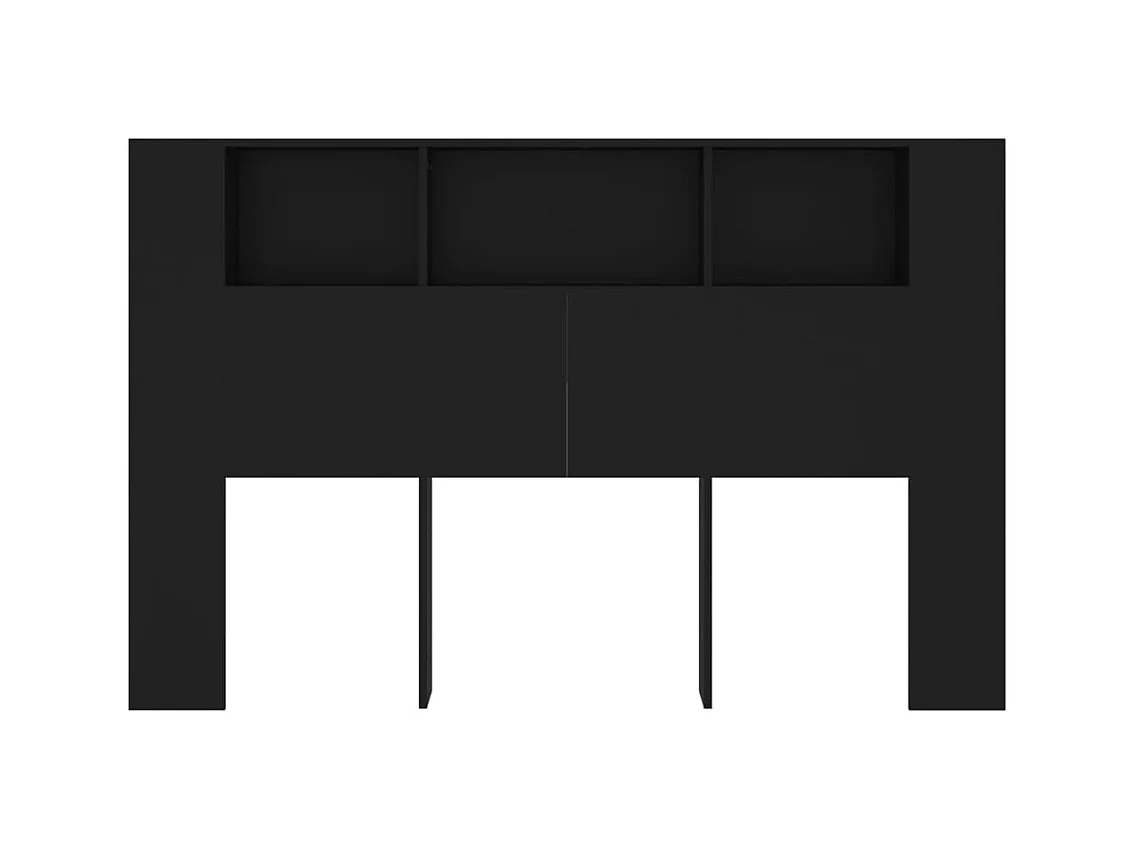 Armoire de tête de lit Noir 160x18,5x104,5 cm