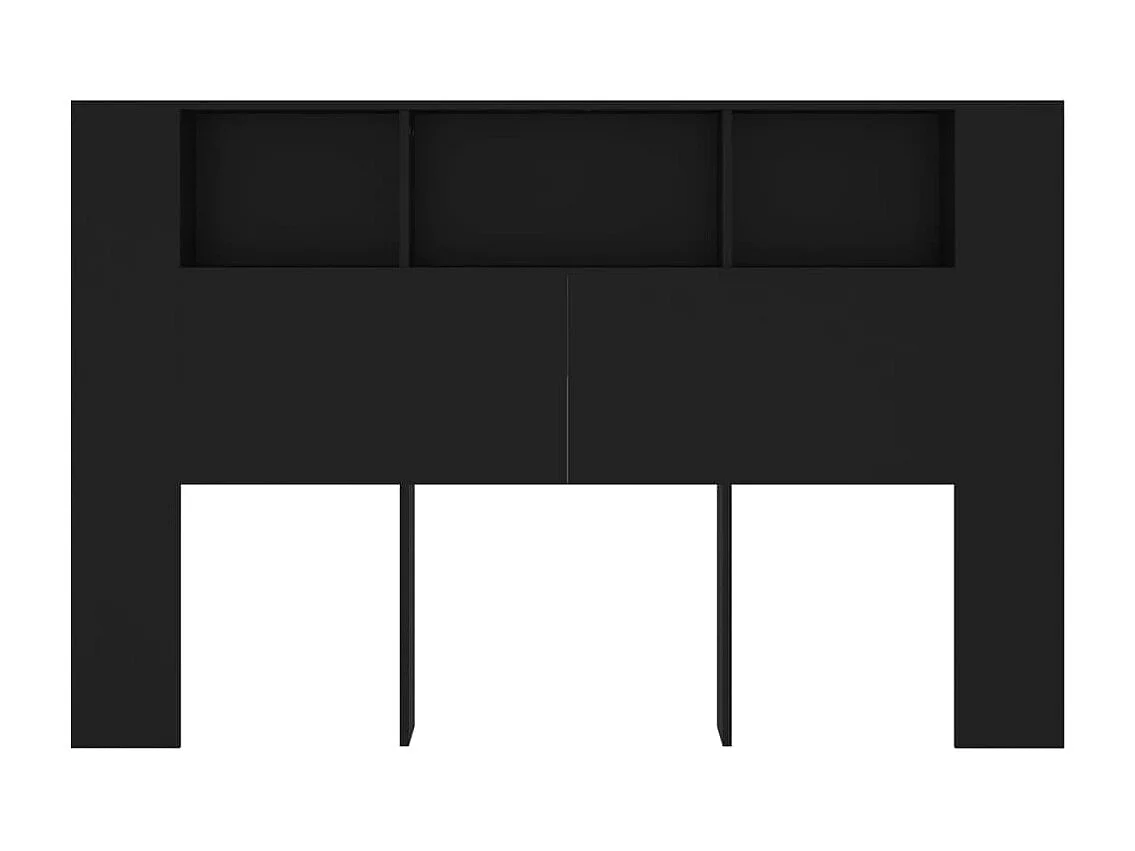 Armoire de tête de lit Noir 160x18,5x104,5 cm