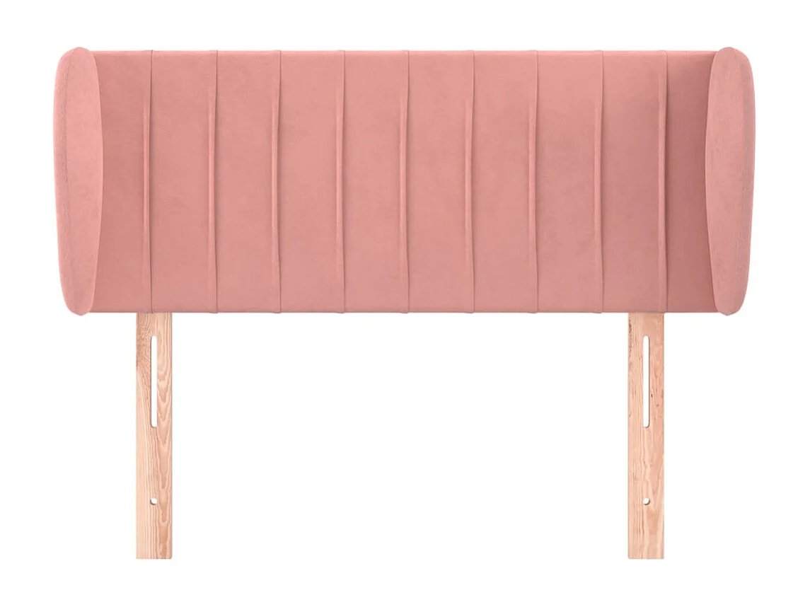 Testiera con orecchie Rose 93x23x78/88 cm Velluto