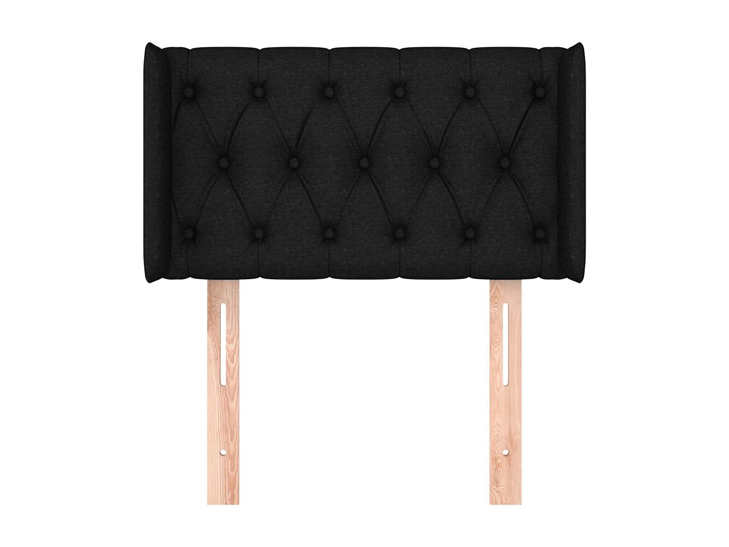 Tête de lit avec oreilles Noir 83x16x78/88 cm Tissu