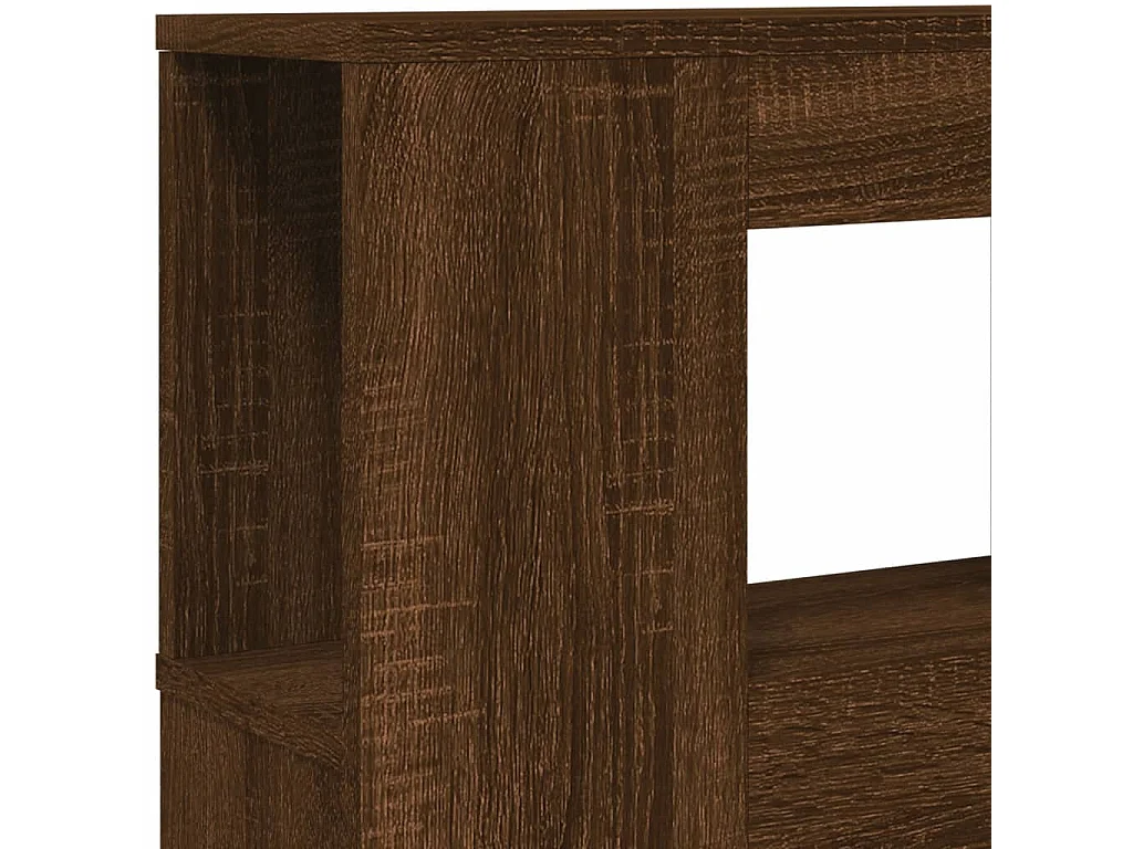 Testiera LED in rovere marrone 160x18,5x103,5cm in legno ingegnerizzato