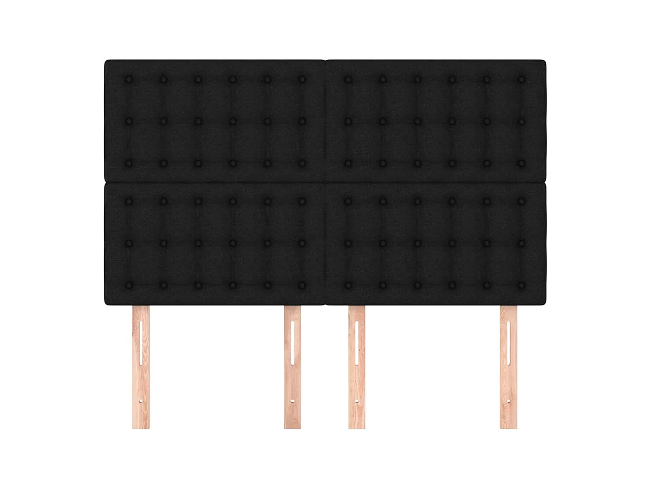 Têtes de lit 4 pcs Noir 72x5x78/88 cm Tissu