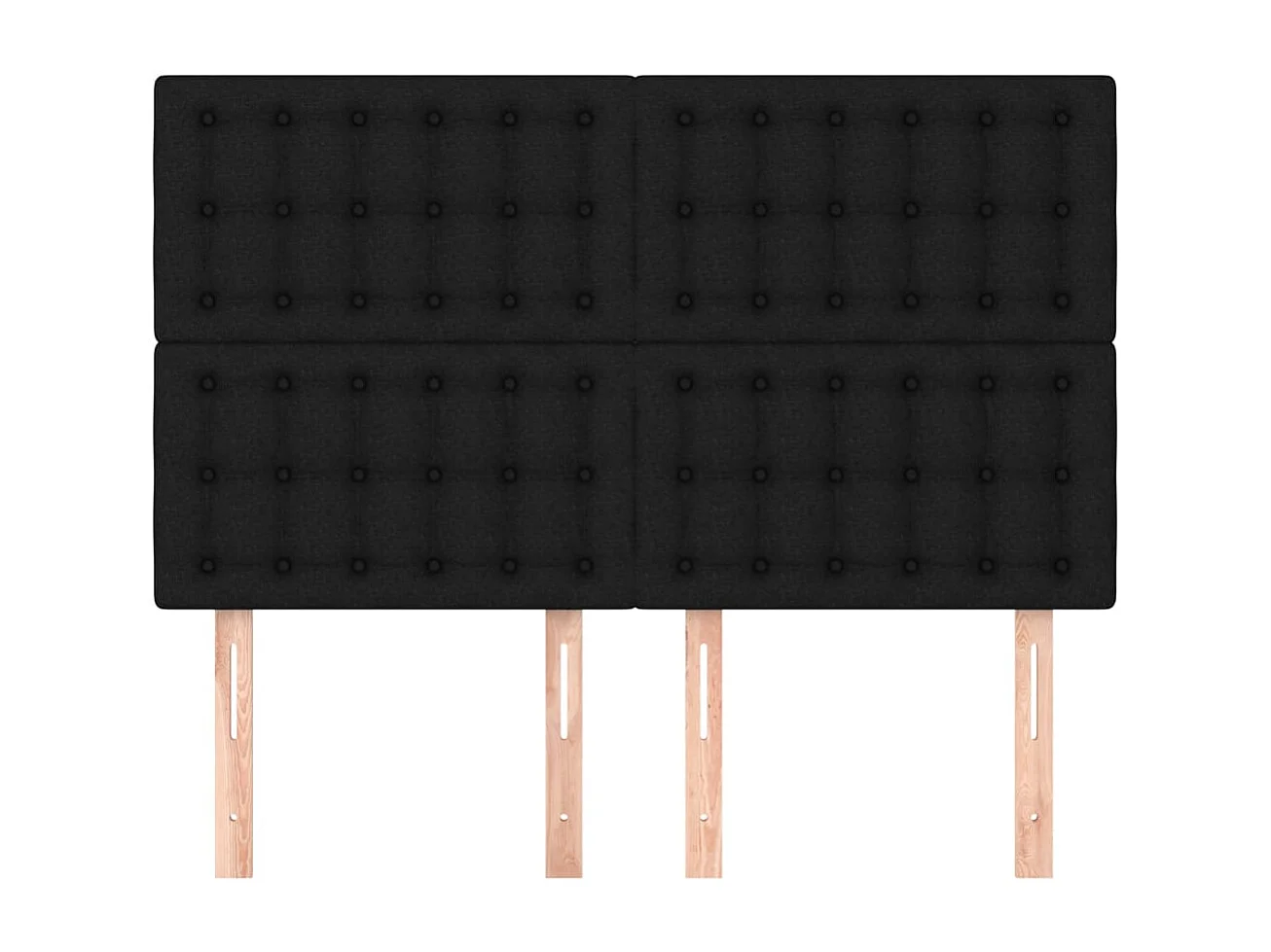 Têtes de lit 4 pcs Noir 72x5x78/88 cm Tissu