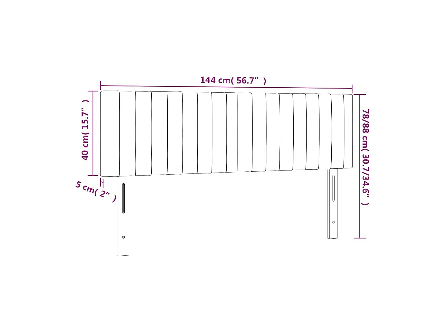 LED Hoofdbord Donkergrijs 144x5x78/88 cm Fluweel