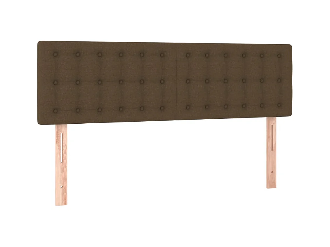 Tête de lit à LED Marron Foncé 144x5x78/88 cm Tissu