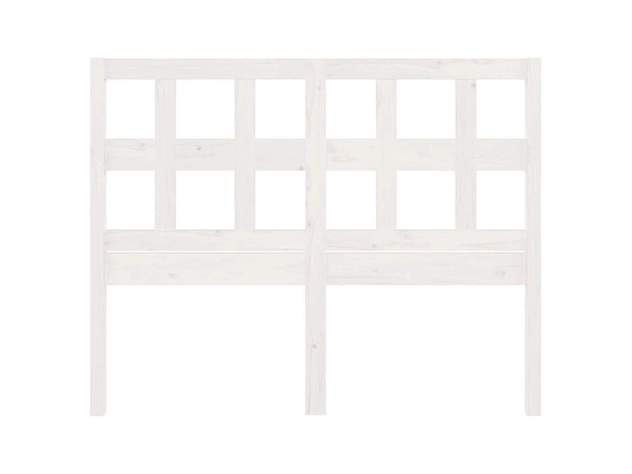 Wit hoofdbord 125,5x4x100 cm Massief grenenhout