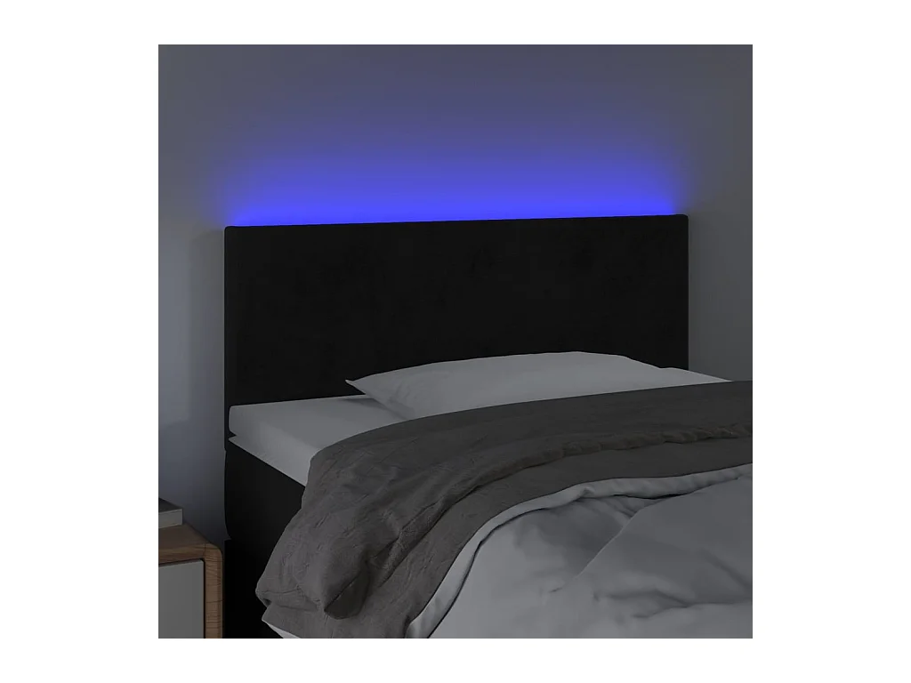 Cabecero LED Terciopelo Negro 80x5x78/88 cm