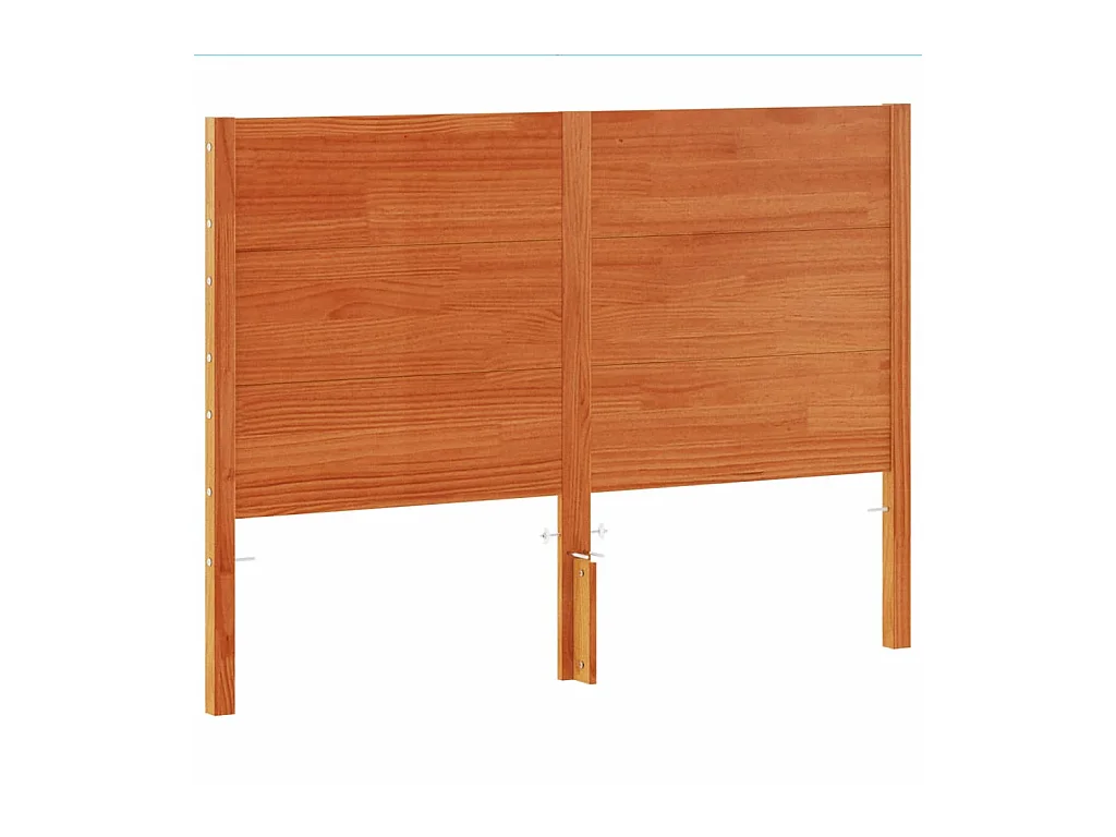 Cabecero encerado marrón 150 cm madera maciza de pino