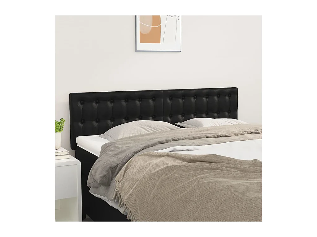 Hoofdborden 2 stuks Zwart 72x5x78/88 cm Kunstleer