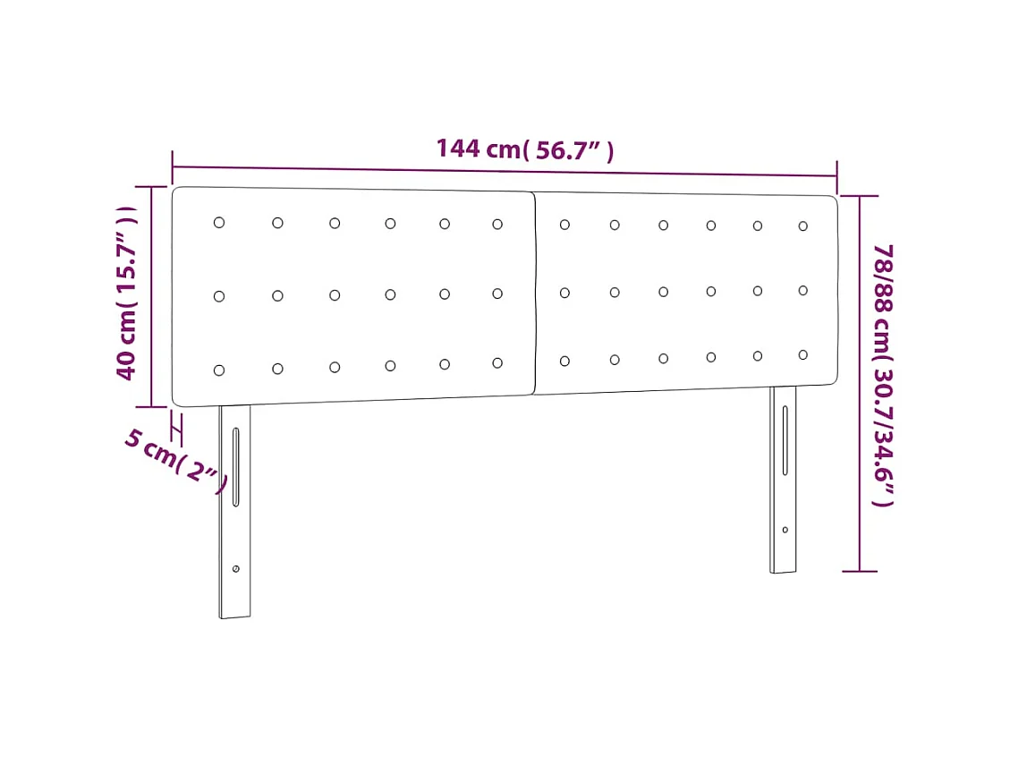 Hoofdborden 2 stuks Zwart 72x5x78/88 cm Kunstleer