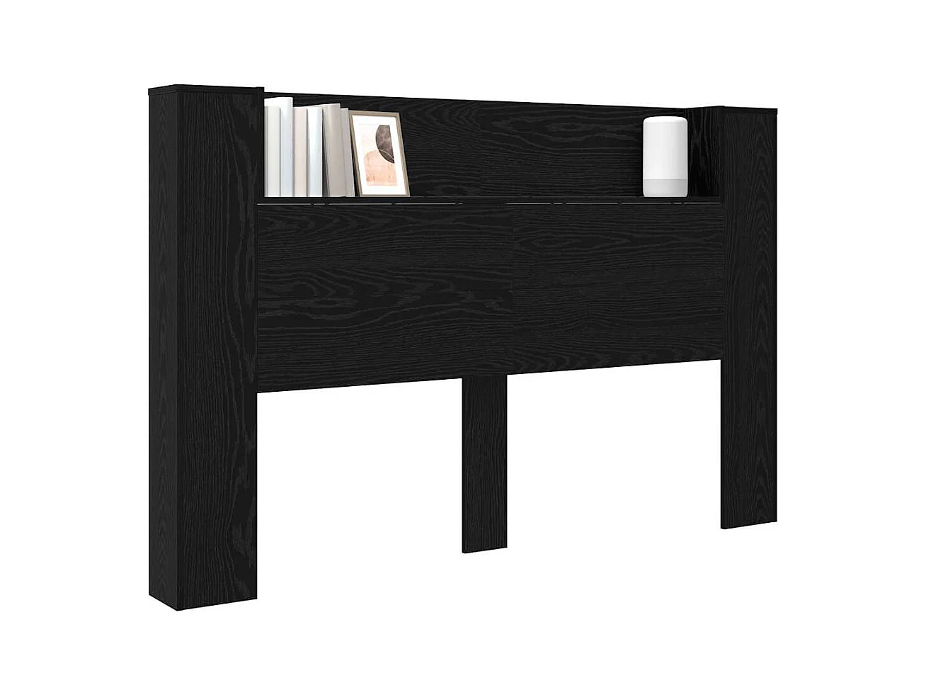 Cabinet de Tête de Lit Chêne noir Bois d'ingénierie