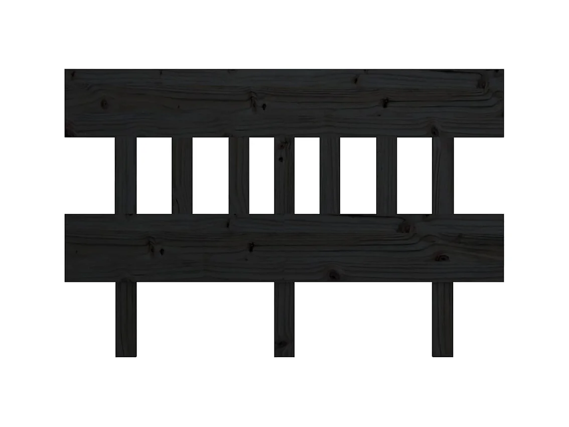 Tête de lit Noir 163,5x3x81 cm Bois massif de pin