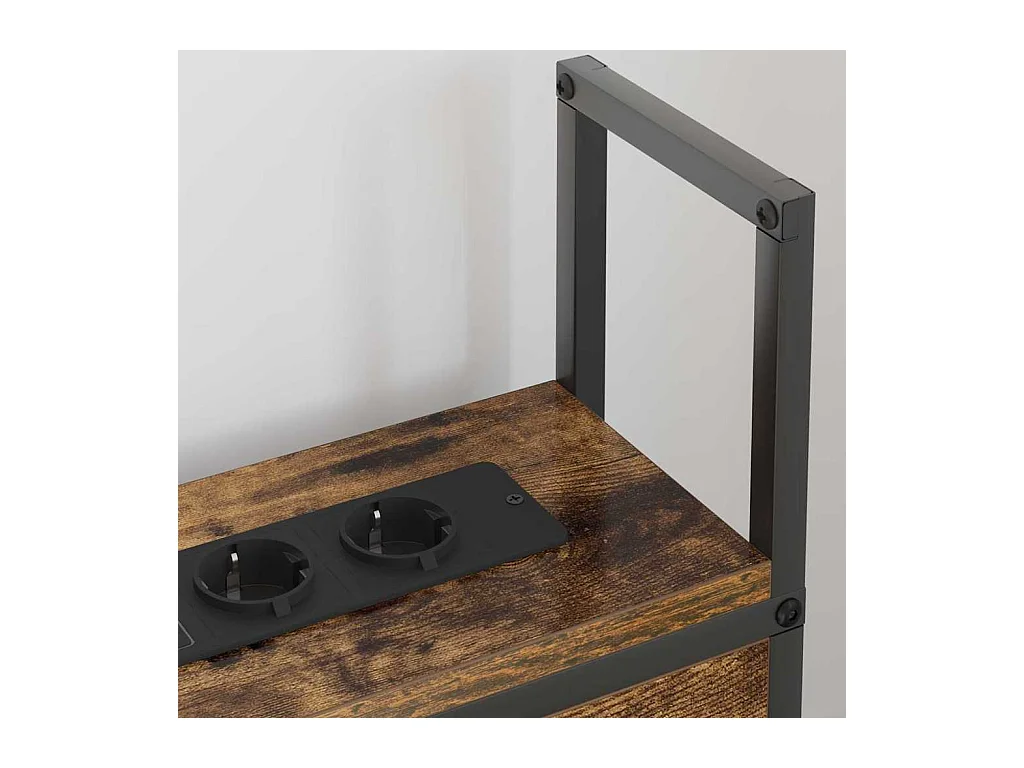 Opberghoofdbord met oplaadstation gerookt eiken 100 cm