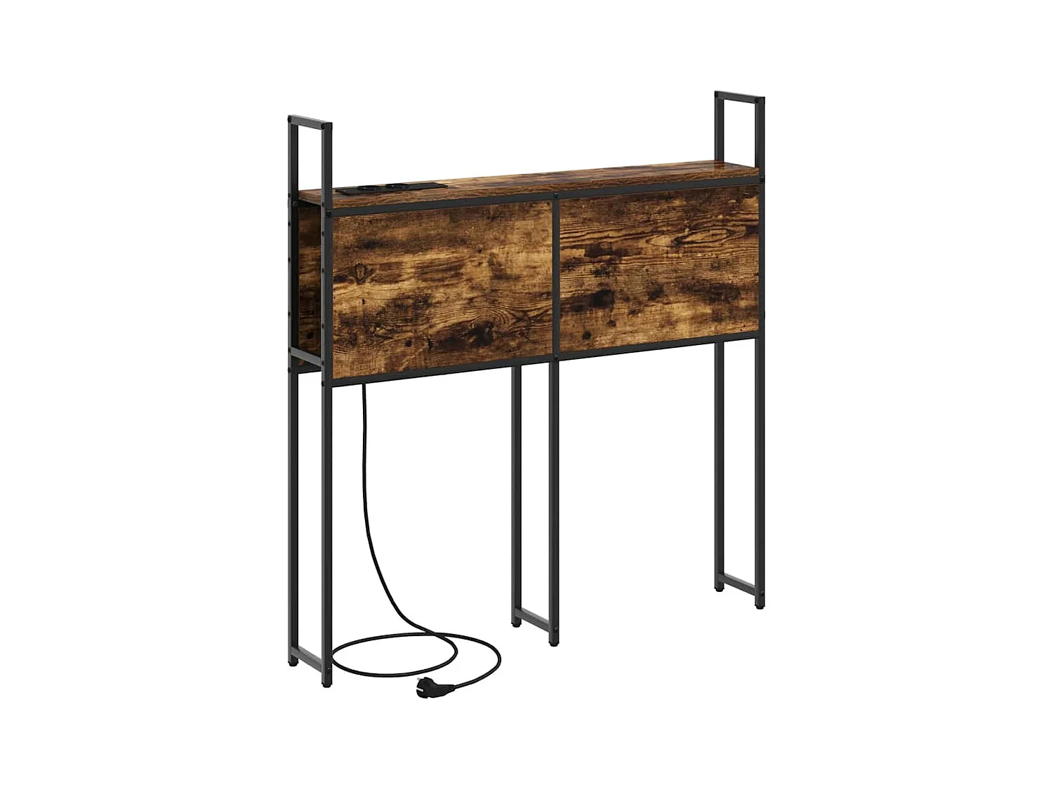 Opberghoofdbord met oplaadstation gerookt eiken 100 cm