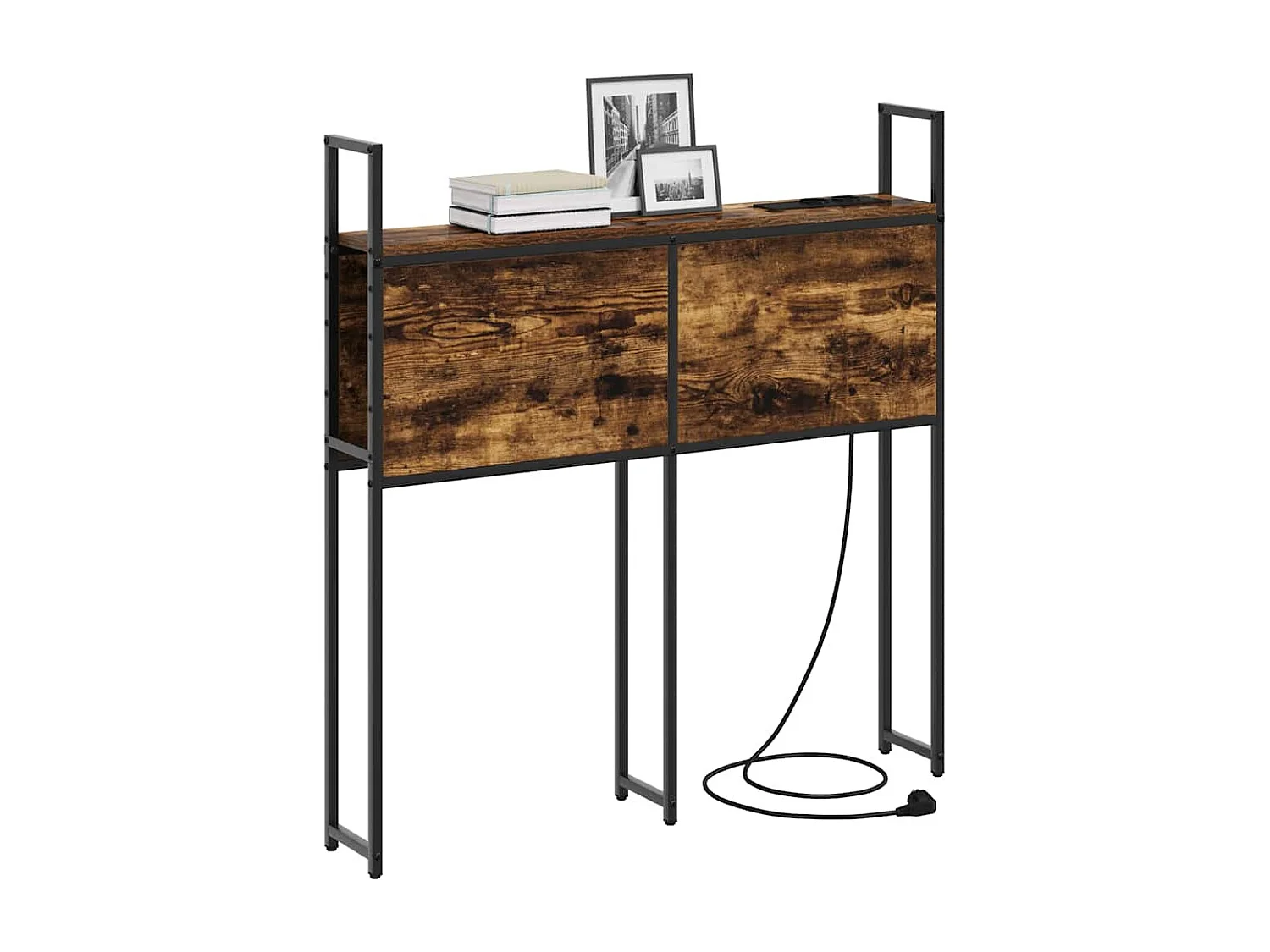 Headboard de Rangement avec Station de Charge Chêne fumé 100 cm