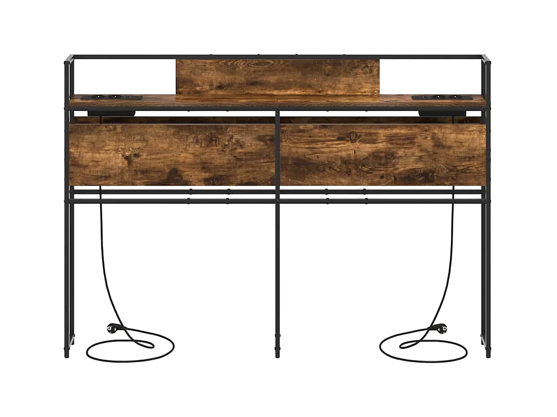 Kopfteil mit Stauraum aus geräucherter Eiche, 160 cm, Holzwerkstoff