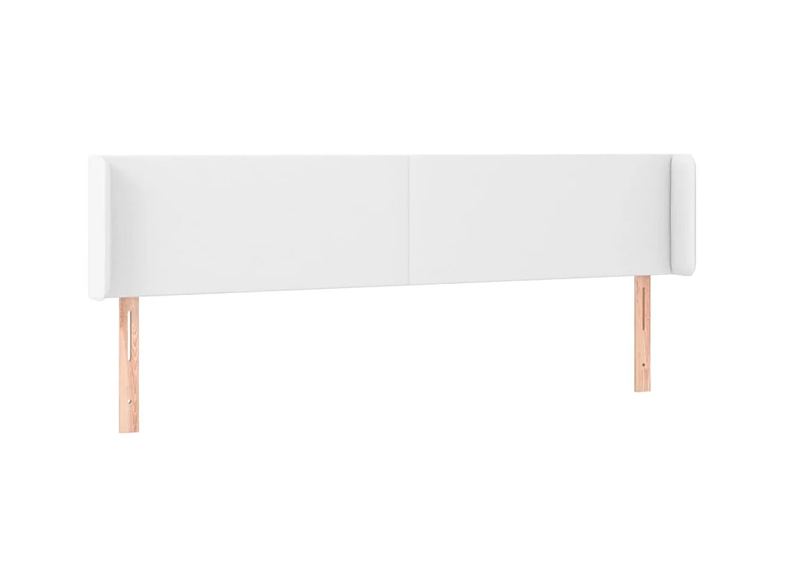 Hoofdbord met vleugels Wit 163x16x78/88 cm Kunstleer