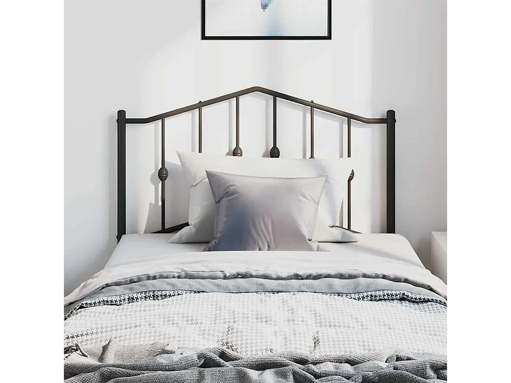 Tête de lit métal noir 100 cm