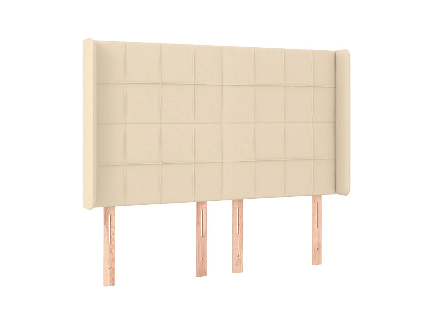 LED Hoofdbord Crème 147x16x118/128 cm Stof