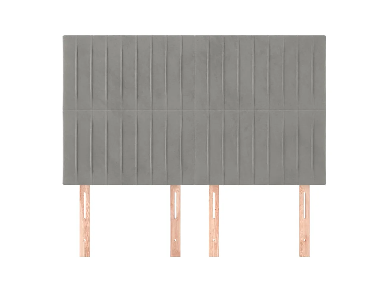 Têtes de lit 4 pcs Gris clair 72x5x78/88 cm Velours