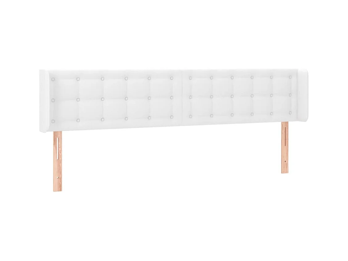 LED Hoofdbord Wit 203x16x78/88 cm Kunstleer